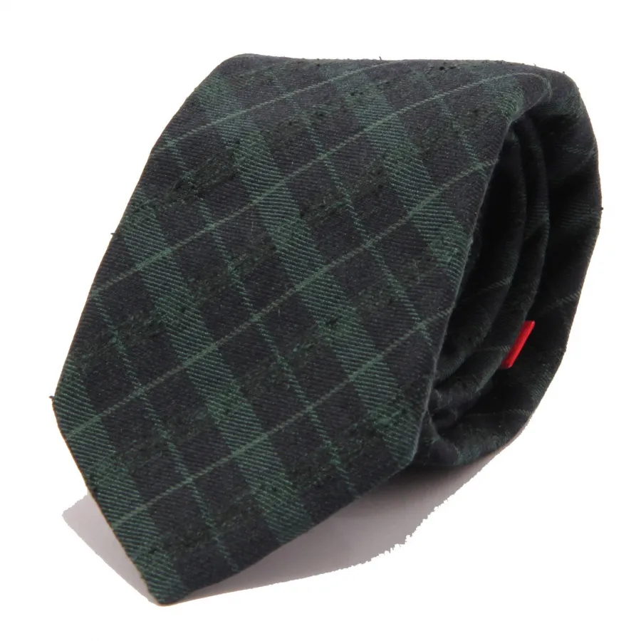 8918J cravatta uomo ALTEA green/blue silk/wool ABRADED effect tie men