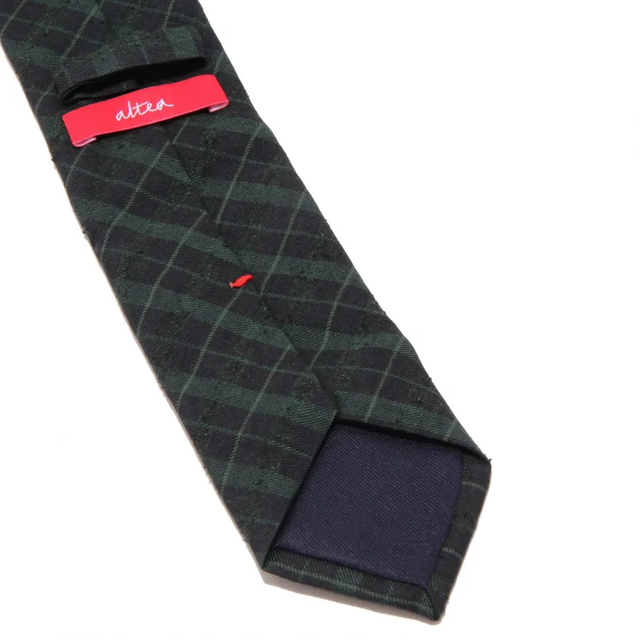 8918J cravatta uomo ALTEA green/blue silk/wool ABRADED effect tie men
