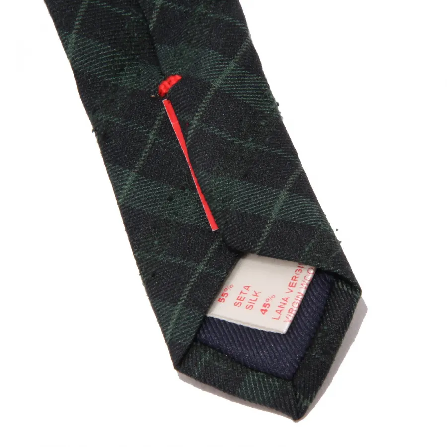 8918J cravatta uomo ALTEA green/blue silk/wool ABRADED effect tie men