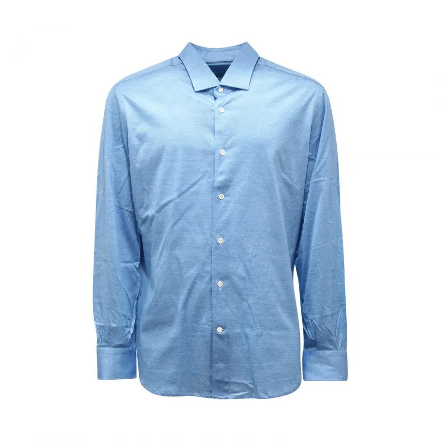 9749AQ camicia uomo MAZZARELLI SLIM man shirt sky blue