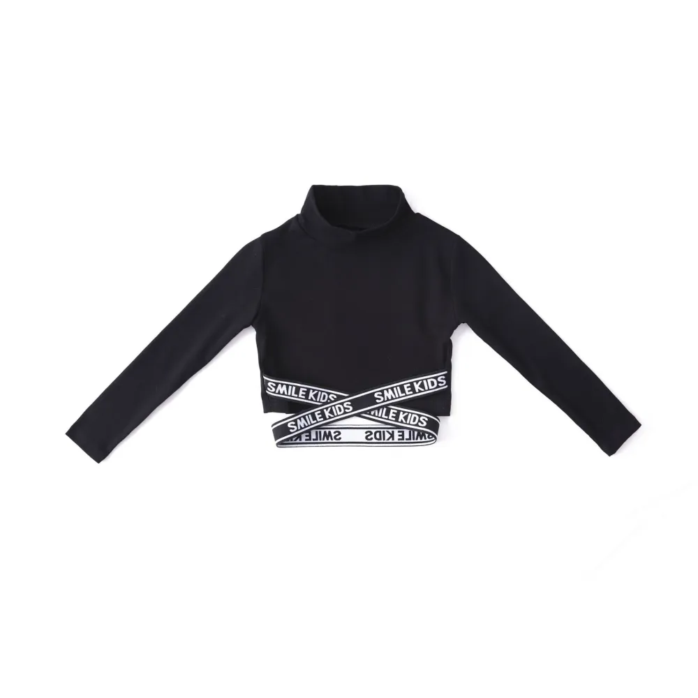 Abbigliamento alla moda hip-hop hip-hop per bambini Stile invernale per ragazze Vestito da ballo jazz con ombelico scoperto Pass