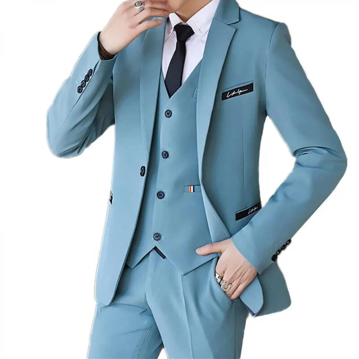 Abiti Giacca Pantaloni Gilet Abito 3 pezzi Abiti da uomo Pantaloni Gilet Blazer Pantaloni