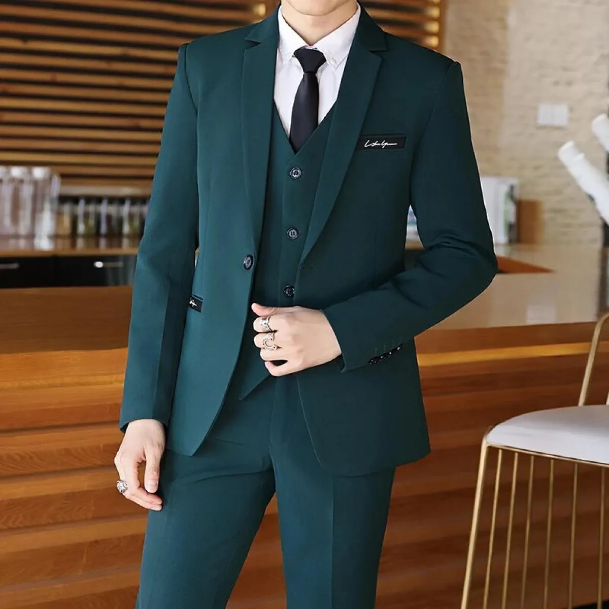 Abiti Giacca Pantaloni Gilet Abito 3 pezzi Abiti da uomo Pantaloni Gilet Blazer Pantaloni