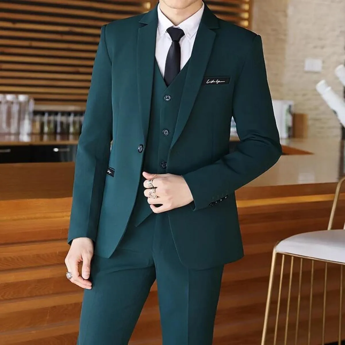 Abiti Giacca Pantaloni Gilet Abito 3 pezzi Abiti da uomo Pantaloni Gilet Blazer Pantaloni