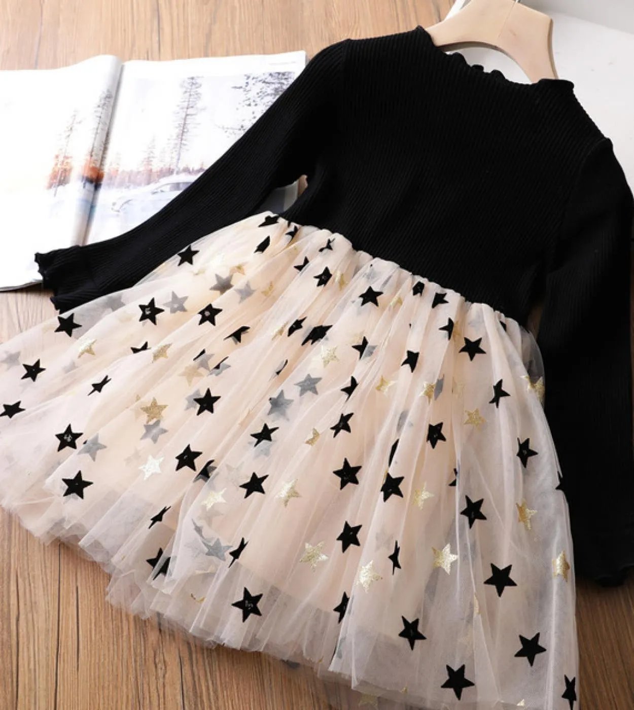 Abiti per bambini per ragazze Abito invernale a maniche lunghe Abiti in pizzo per bambini per abbigliamento casual Abito nataliz