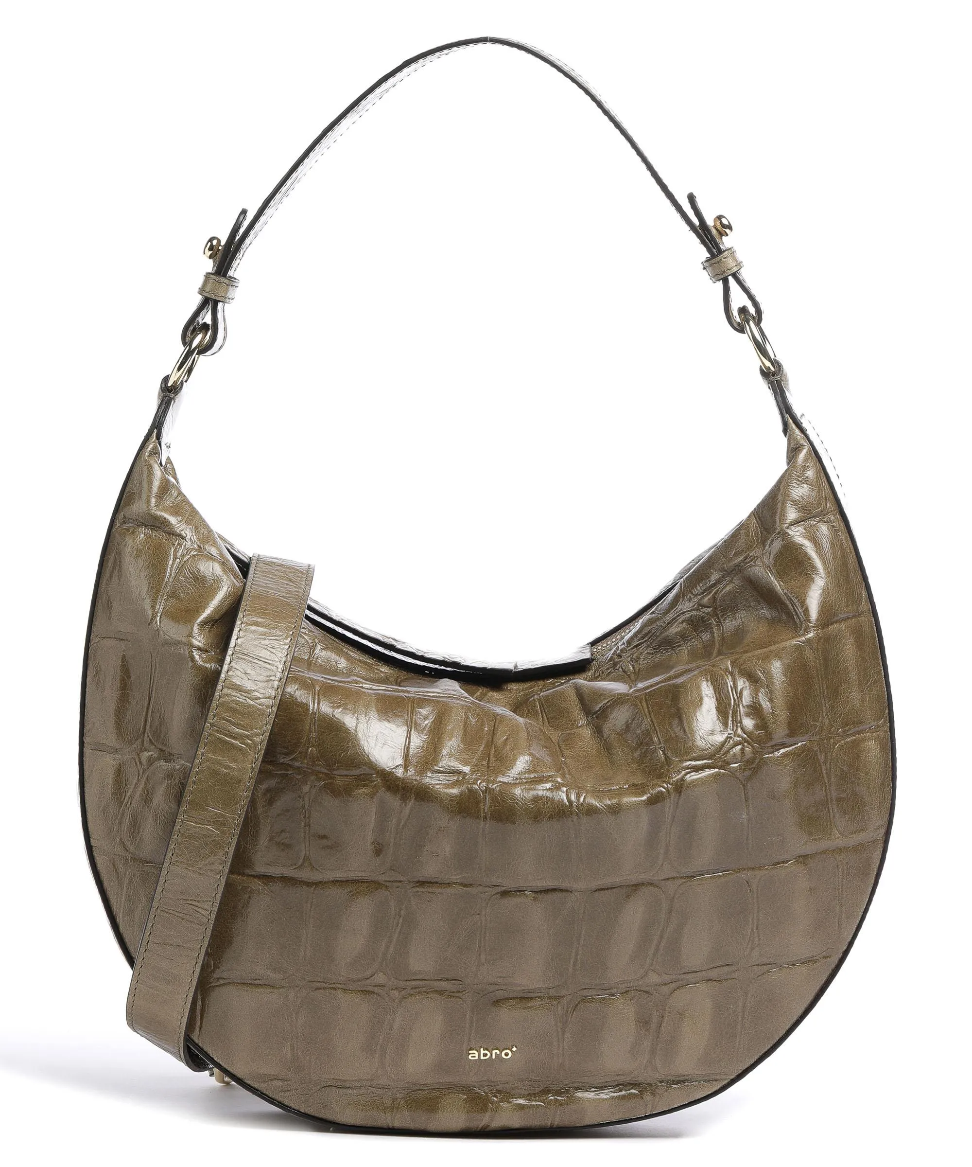  Abro Primitivo Lulu Borsa hobo pelle di vacchetta goffrata verde-oliva  