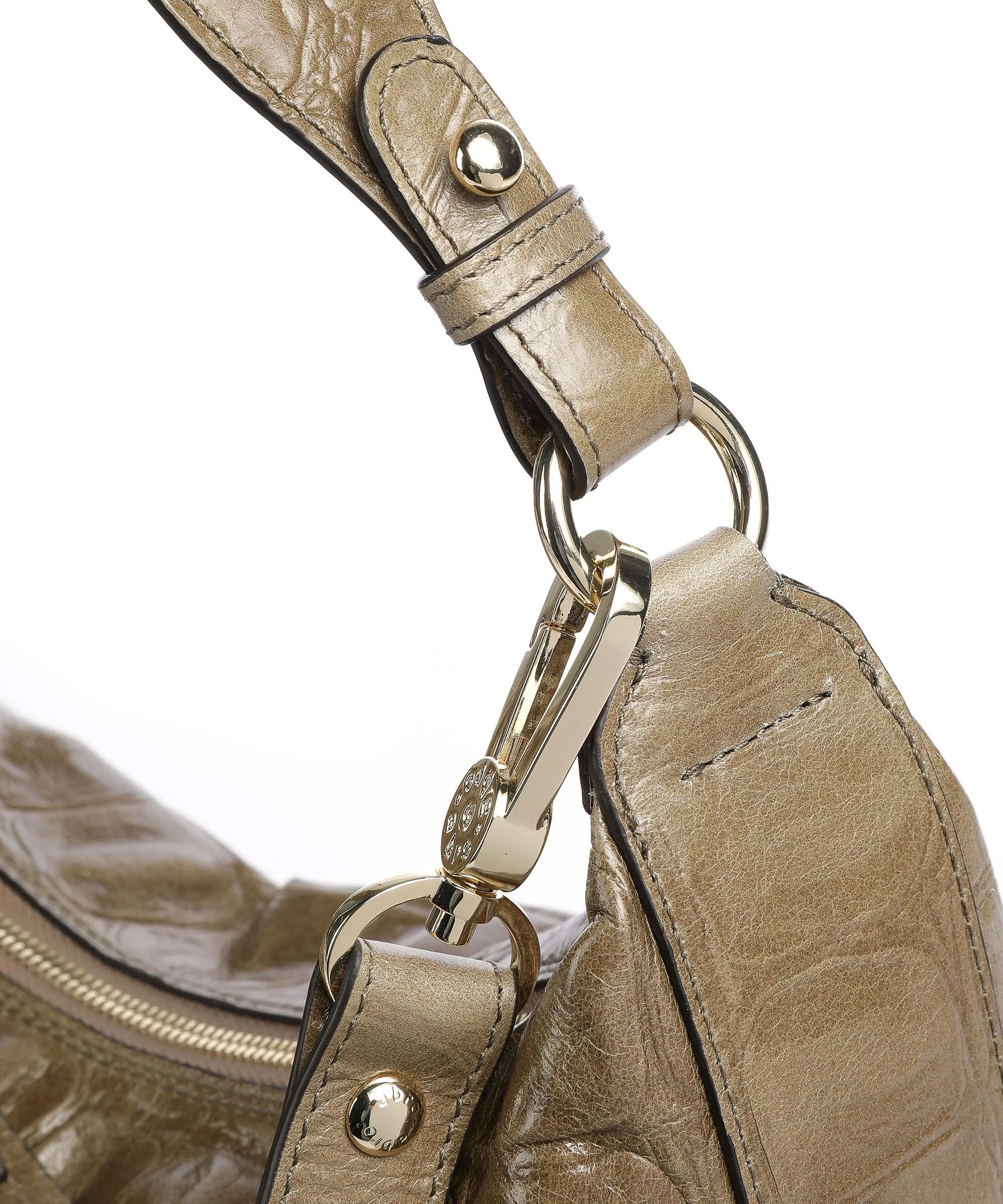  Abro Primitivo Lulu Borsa hobo pelle di vacchetta goffrata verde-oliva  