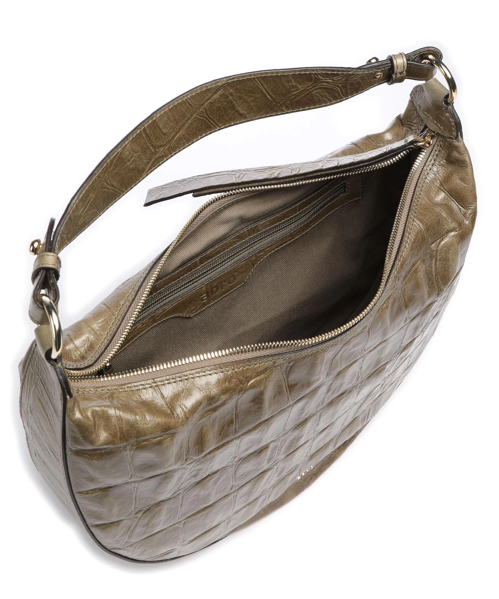  Abro Primitivo Lulu Borsa hobo pelle di vacchetta goffrata verde-oliva  