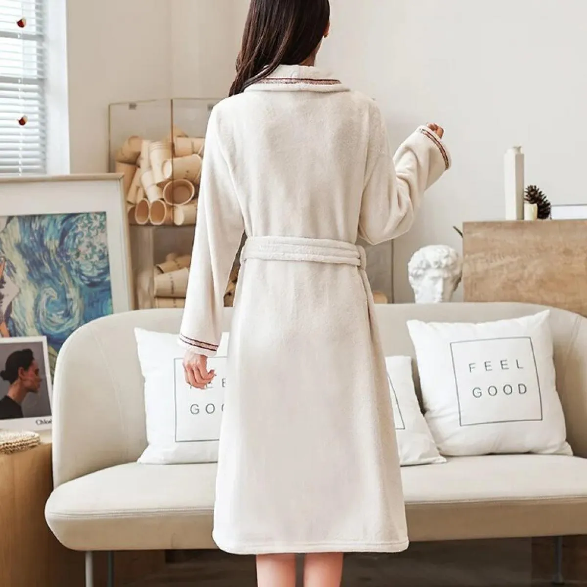 Accappatoio in flanella invernale in pile da donna addensare caldo dolce vestaglia Sleepshirt Quick Dry Sleepwear Morining Night