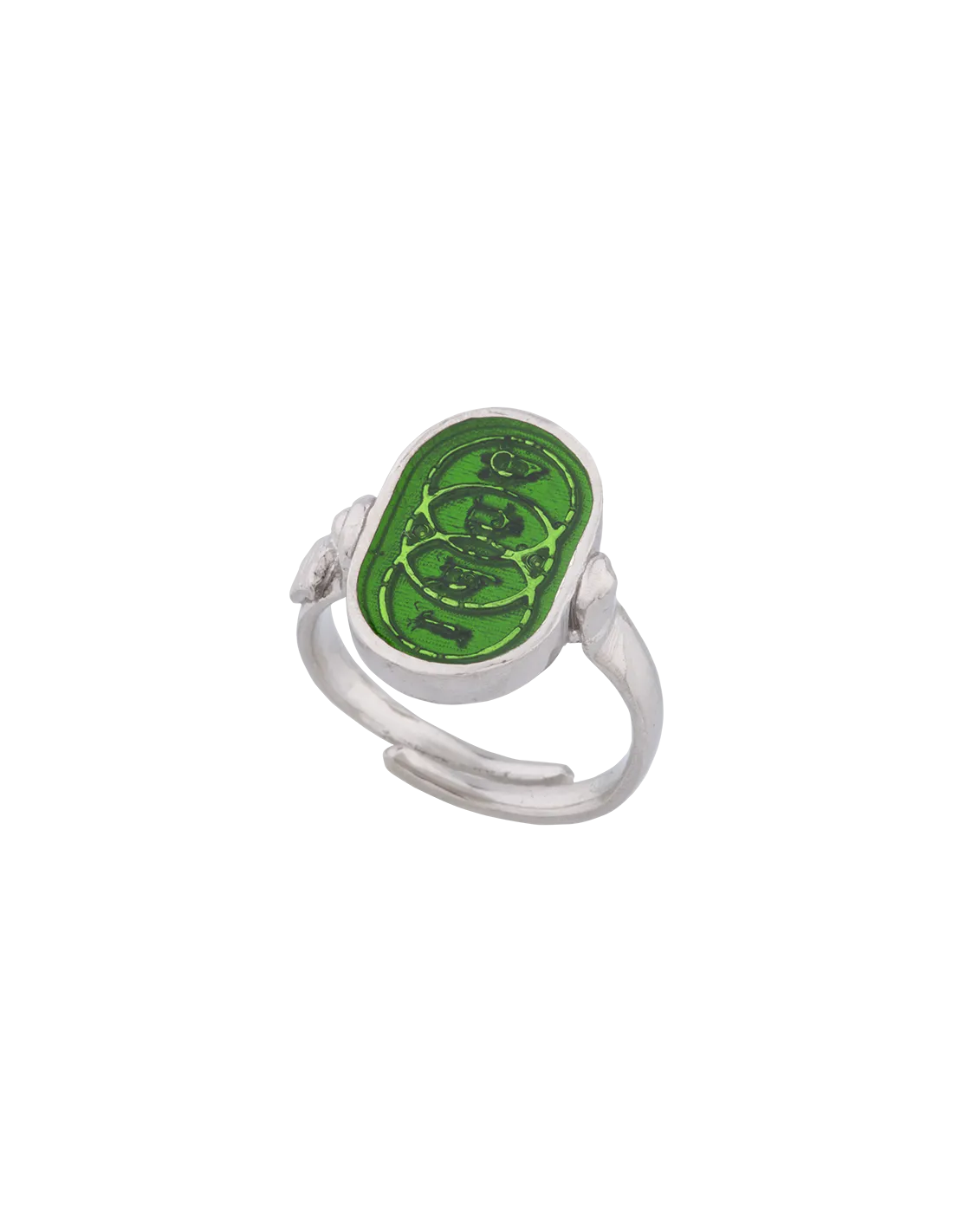 Anello Cerchi smalto cattedrale verde bandiera