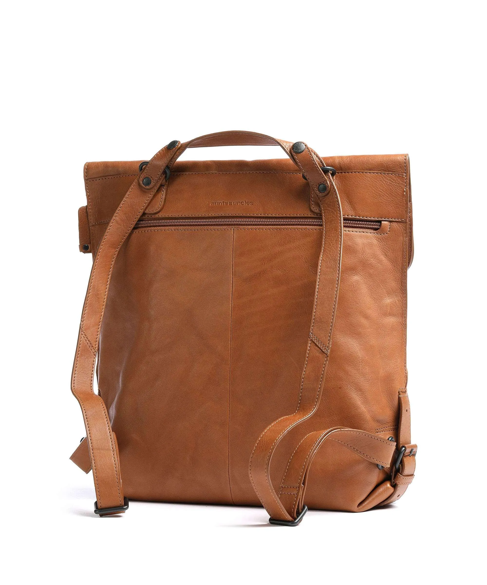  Aunts & Uncles Grandma's Luxury Club Mrs. Apple Strudel Borsa a zainetto 15″ pelle di vacchetta grana marrone  