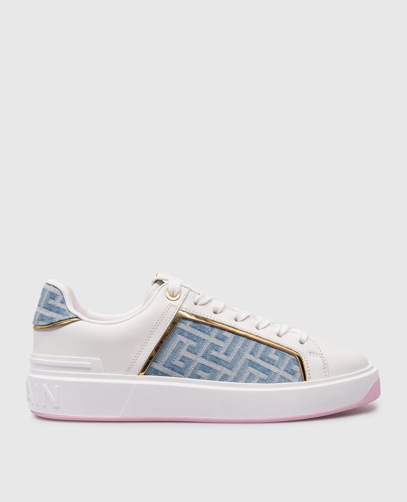 Balmain Scarpe da ginnastica combinate bianche B-Court DN1VI712LLTD