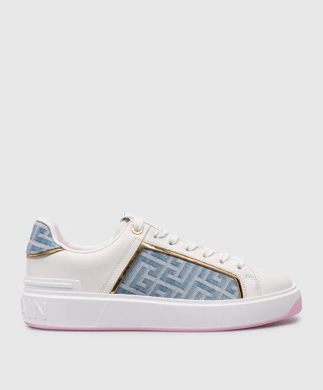 Balmain Scarpe da ginnastica combinate bianche B-Court DN1VI712LLTD