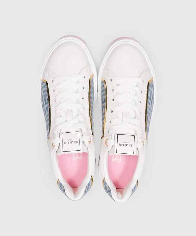 Balmain Scarpe da ginnastica combinate bianche B-Court DN1VI712LLTD