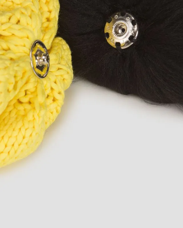 Berretto invernale giallo da donna Sportalm con pompon in pelliccia