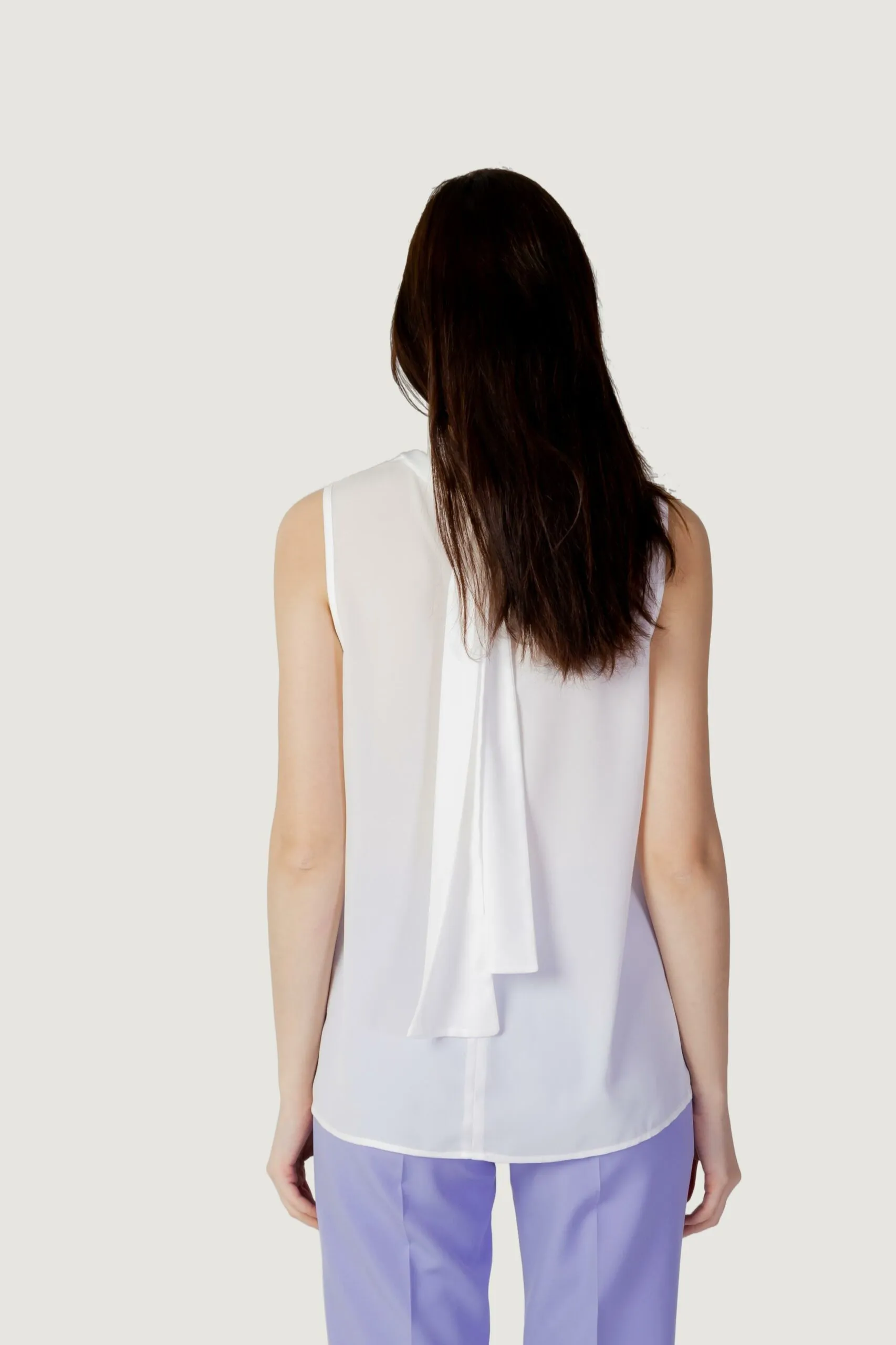 Blusa manica corta Hanny Deep nodo frontale Bianco