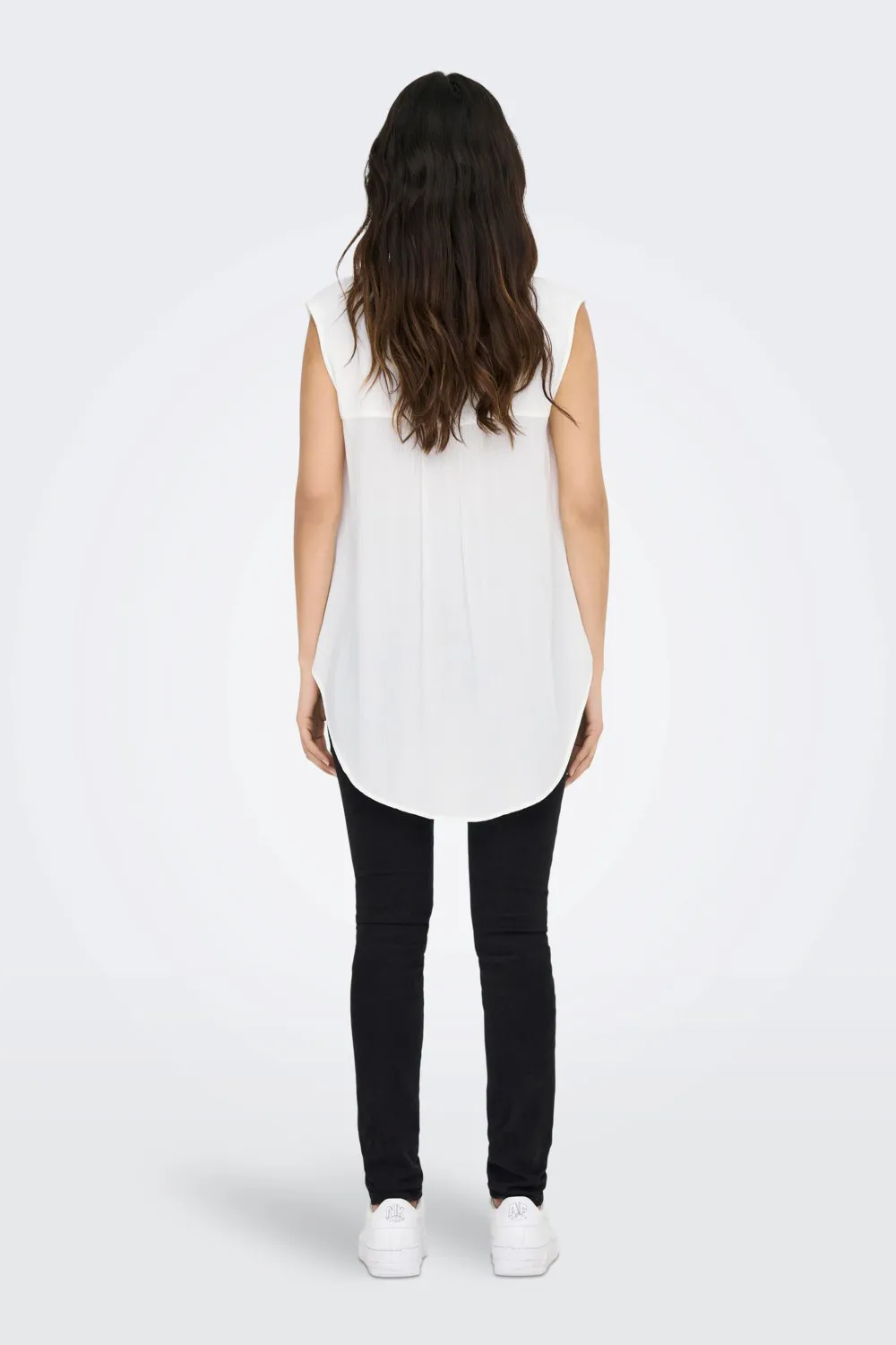 Blusa manica corta Only ONLJETTE LIFE S/L TOP WVN NOOS Bianco