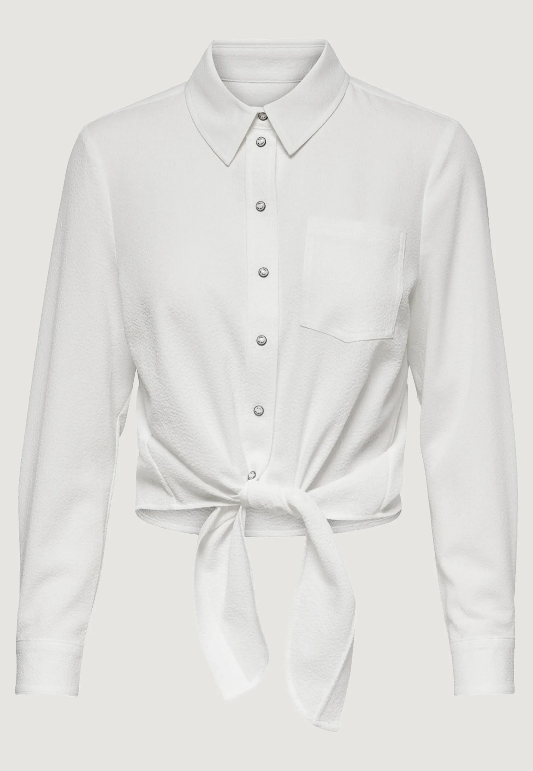 Bluse manica lunga Only onllecey ls knot shirt noos wvn Bianco