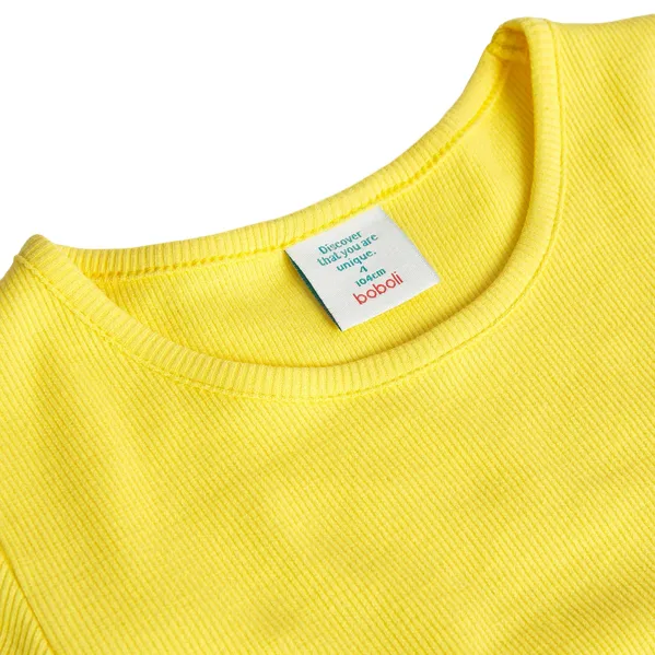Boboli Maglietta in jersey a costine da bambina 498034 1199 gialla