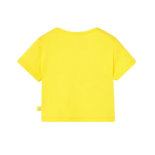 Boboli Maglietta in jersey a costine da bambina 498034 1199 gialla
