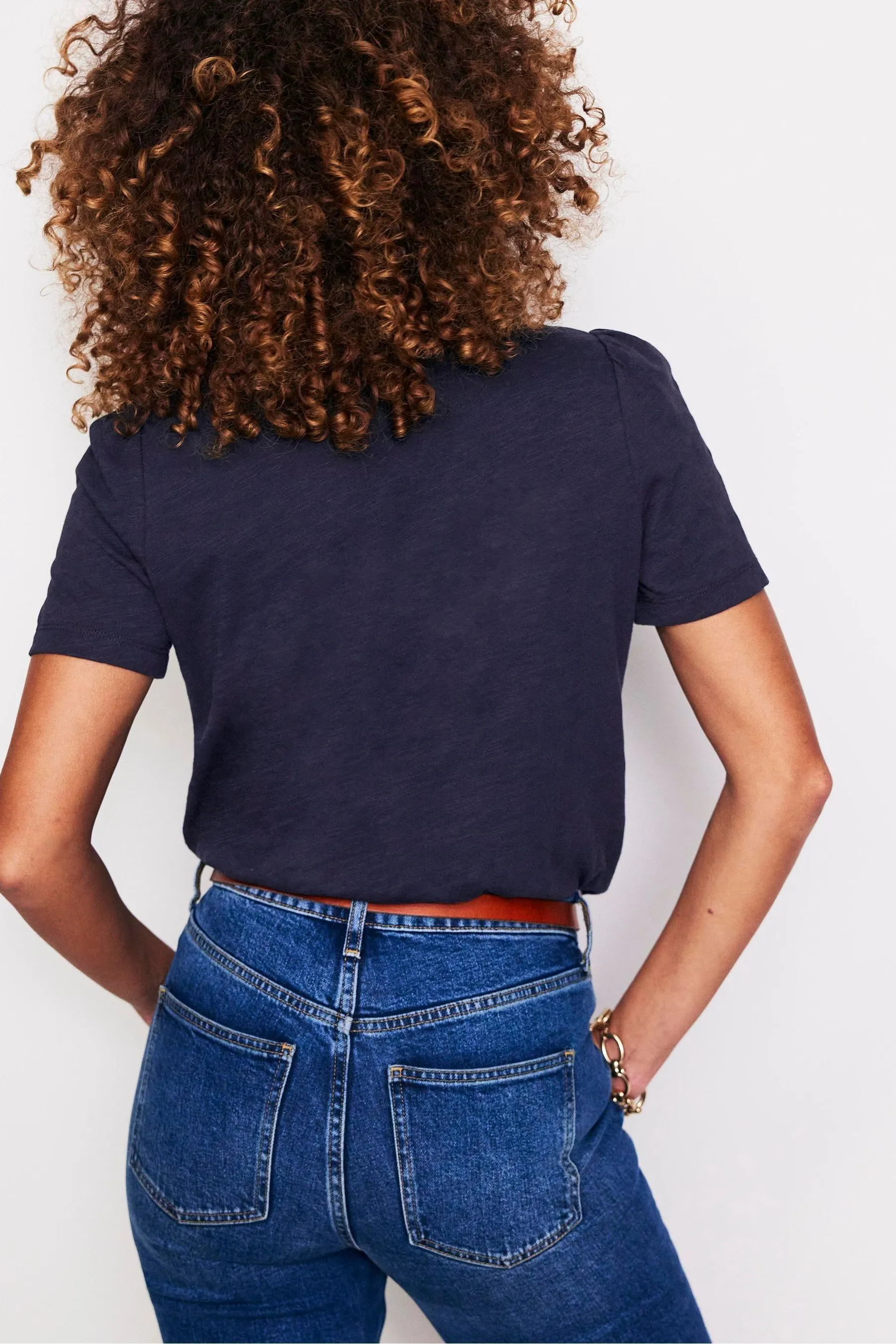 Boden 100% Cotton Puff Sleeve T-Shirt    