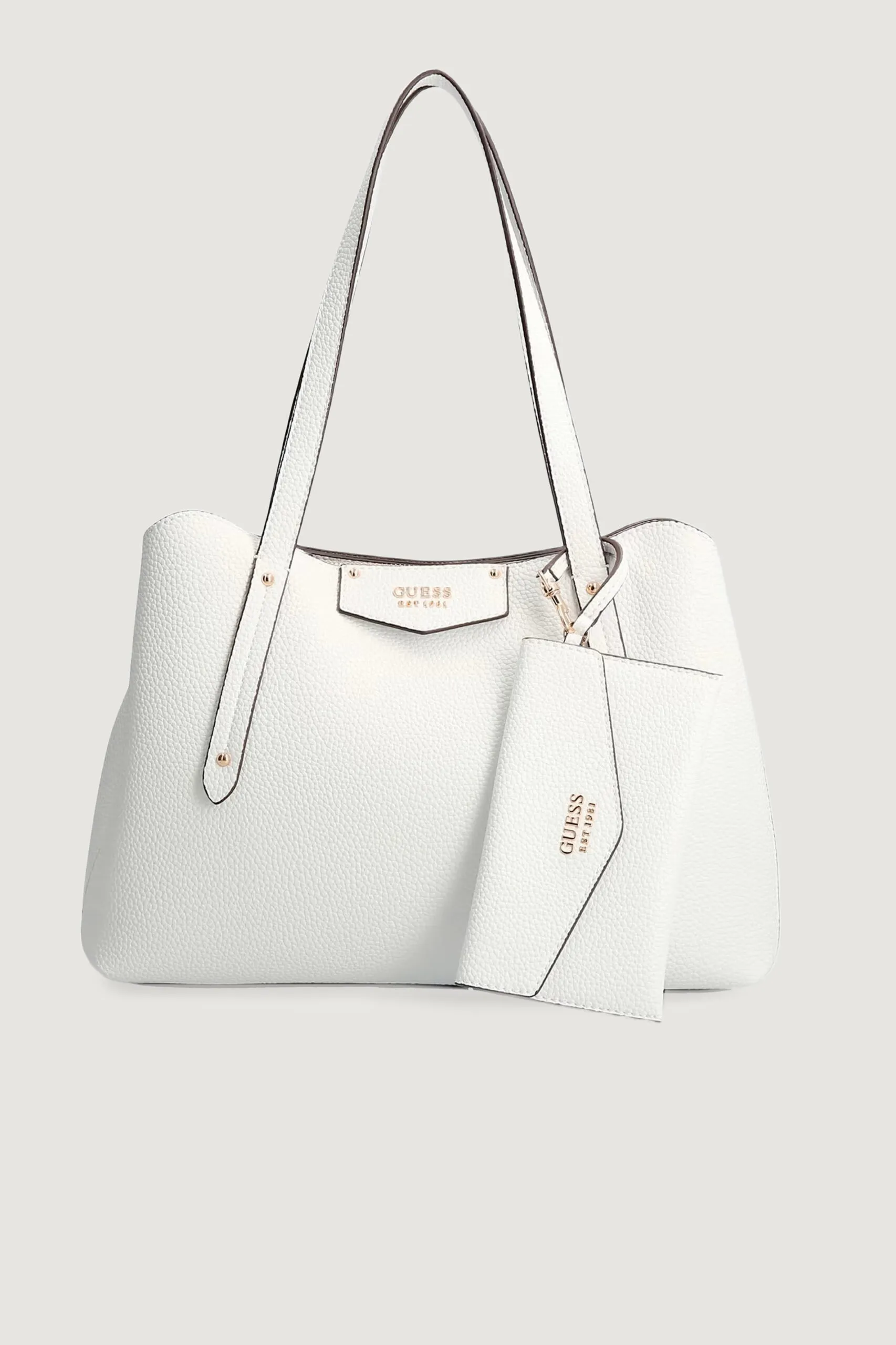 Borsa Guess eco brenton girlfriend satchel Bianco