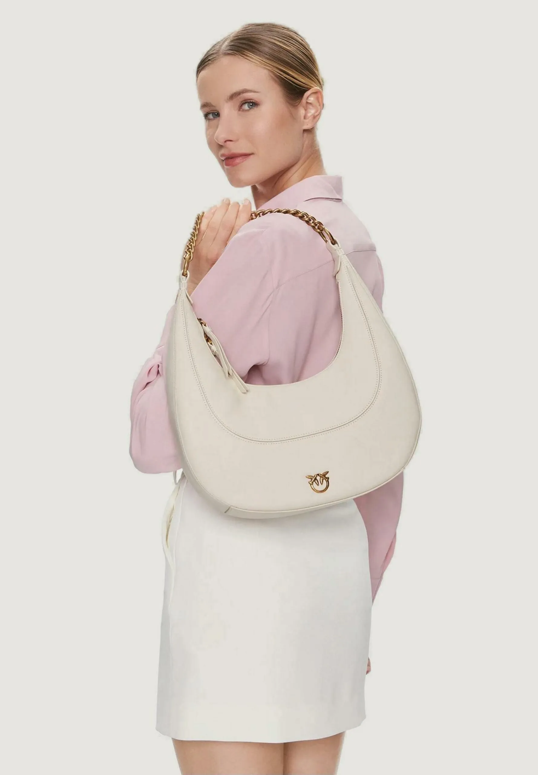 Borsa Pinko BRIOCHE HOBO CLASSIC VITELLO M Bianco