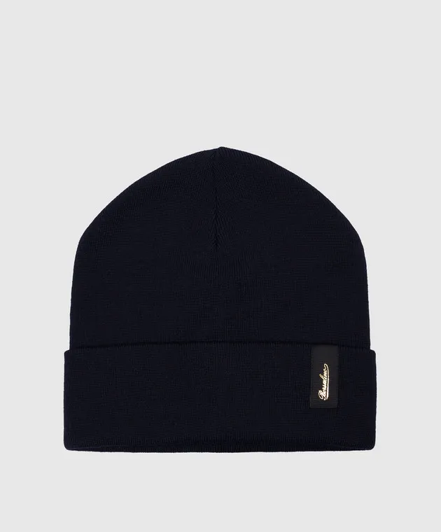 Borsalino Berretto Hill in lana blu con logo 130356WV