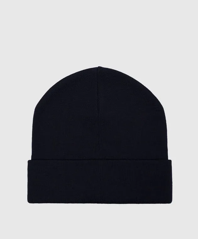 Borsalino Berretto Hill in lana blu con logo 130356WV
