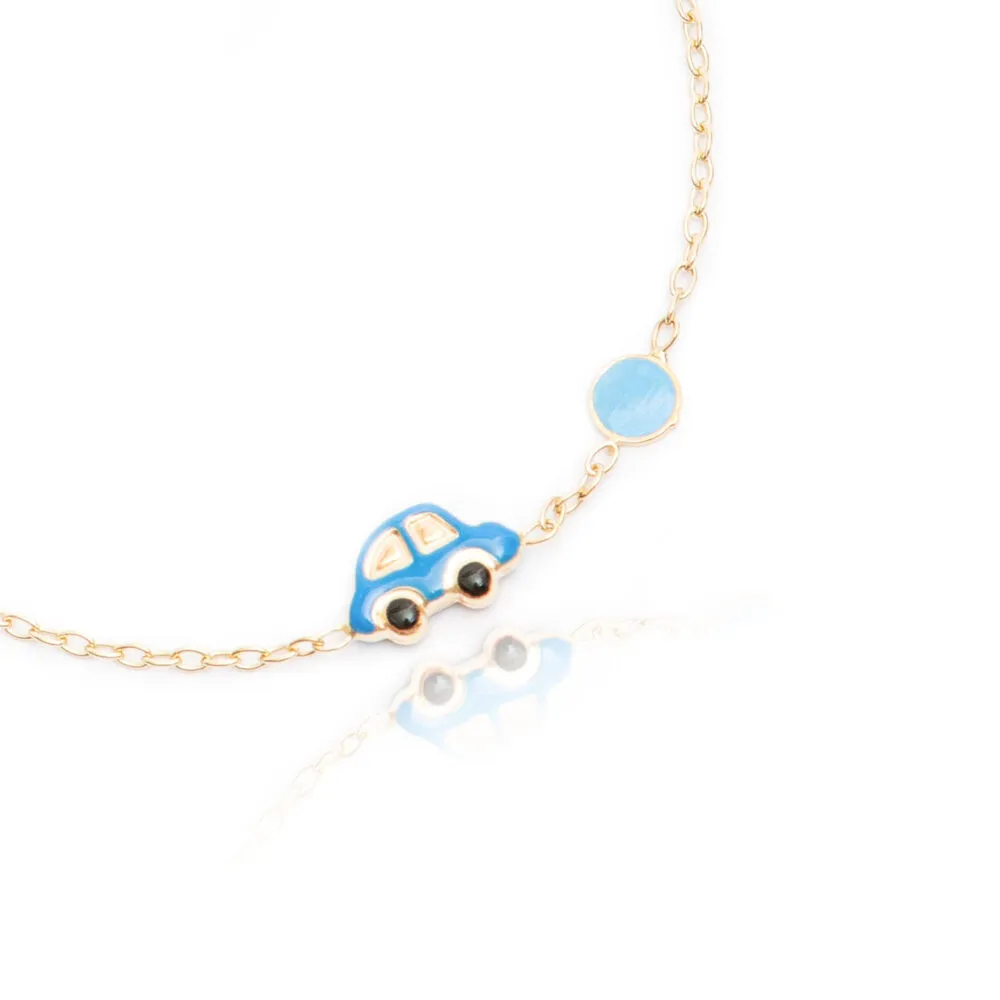 Bracciale Bimbo “Blue Car” In Oro Giallo 18kt