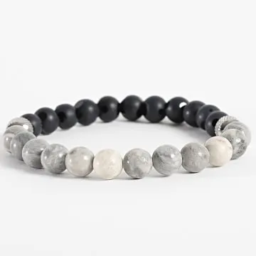 Bracciale nero grigio argento