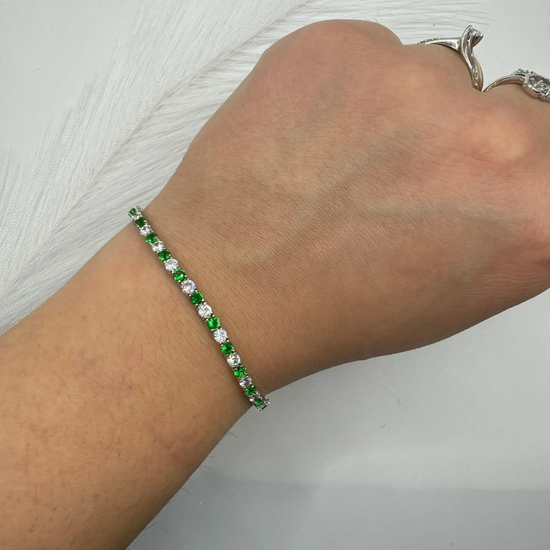 Bracciale tennis argento
