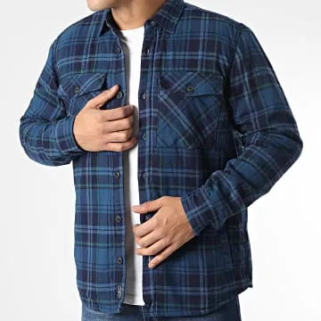 Camicia a quadri Kotka blu navy azzurro