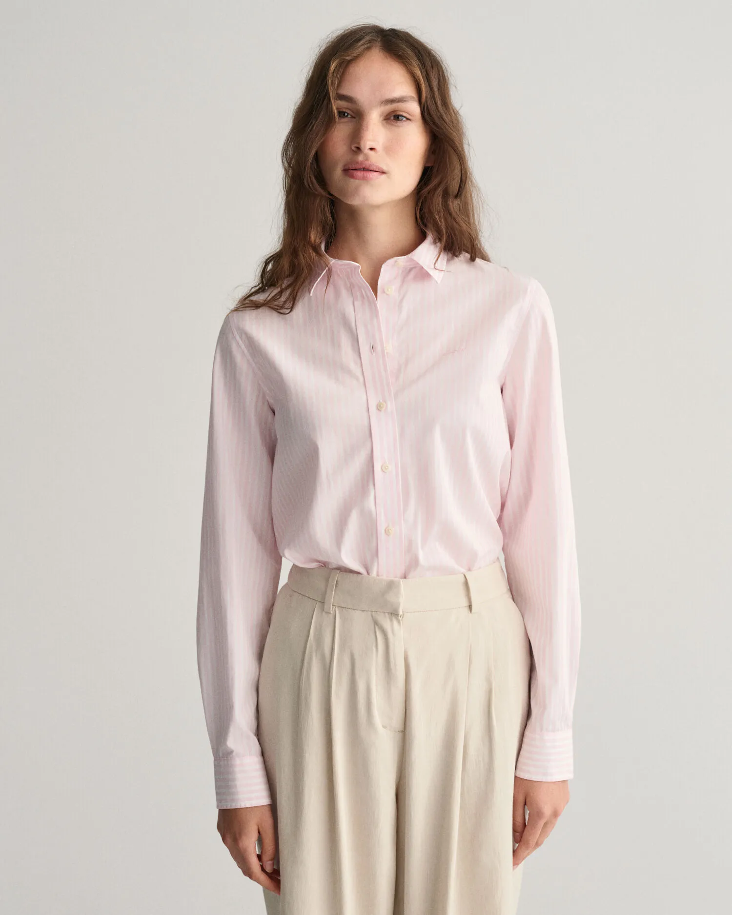 Camicia classica in popeline a righe regular fit    