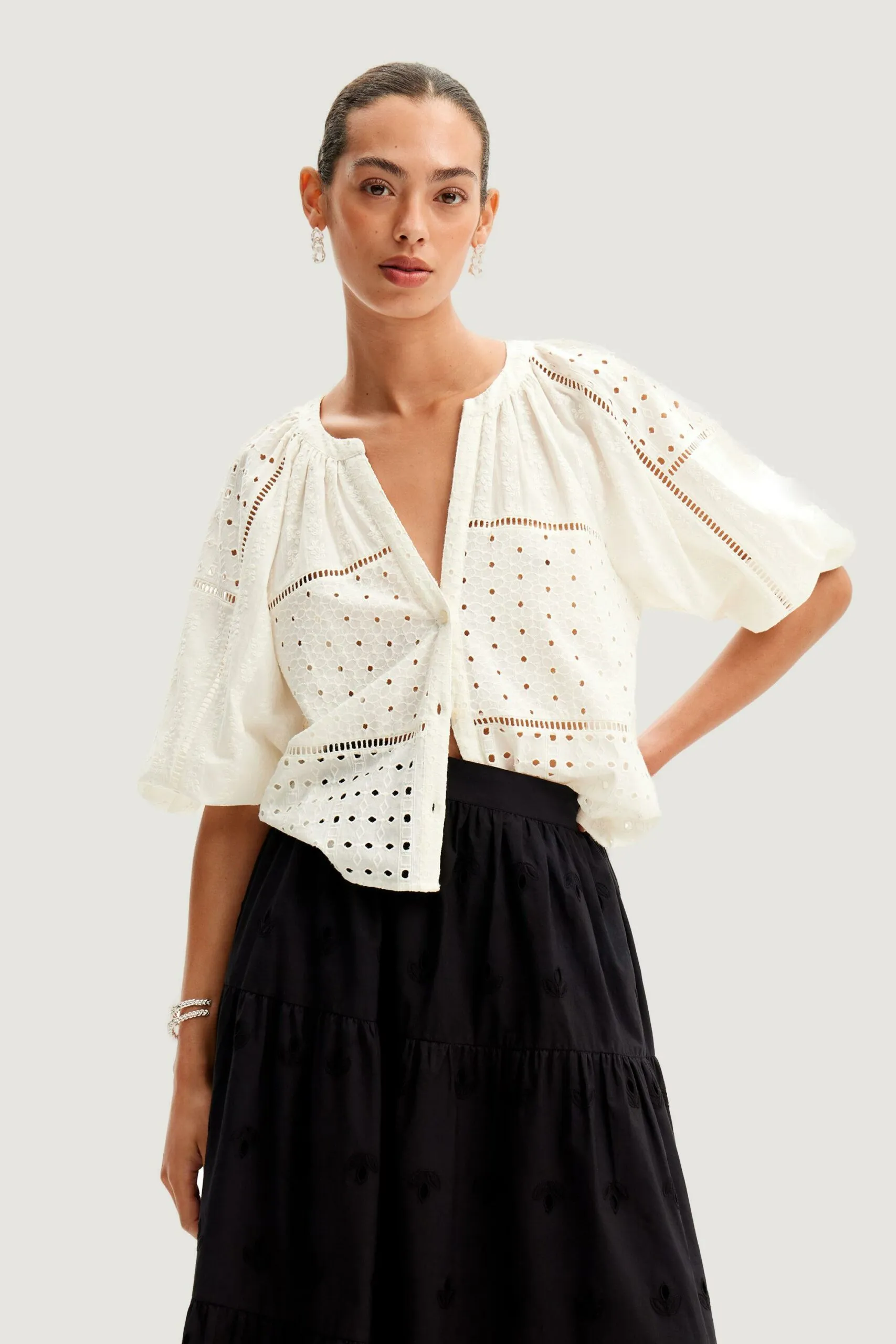 Camicia manica lunga Desigual JULIETA Bianco