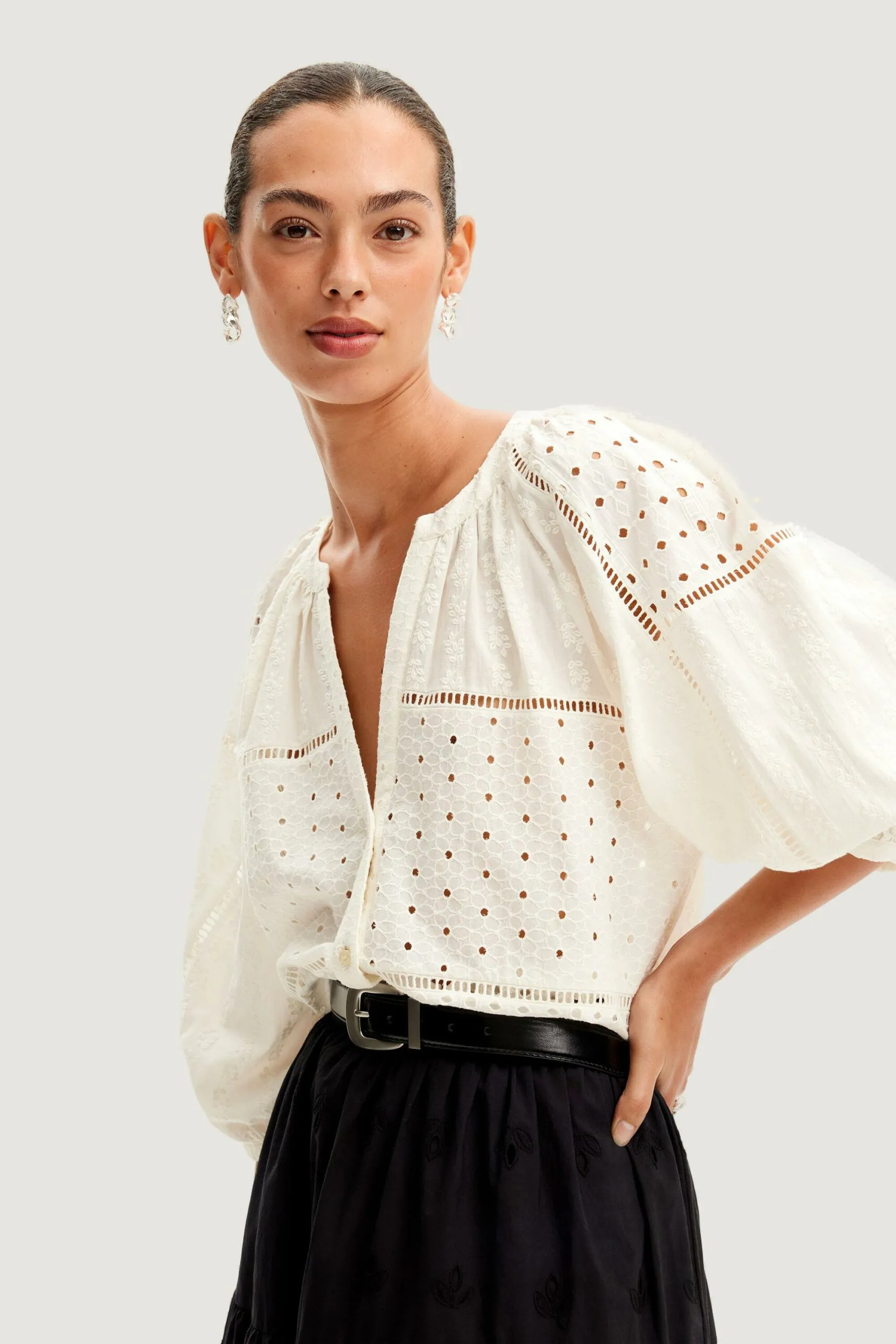 Camicia manica lunga Desigual JULIETA Bianco