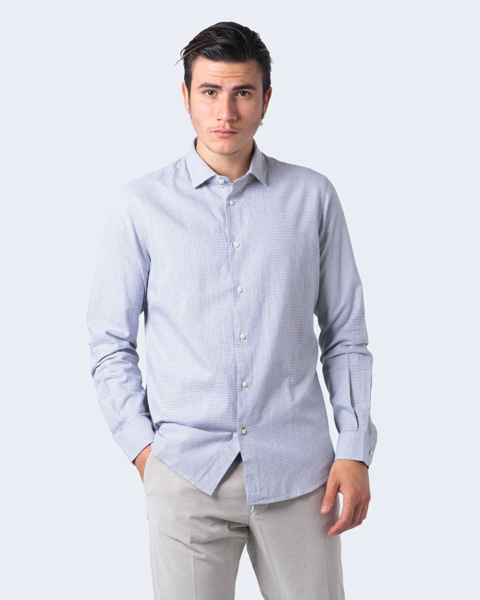 Camicia manica lunga Idra stampa fantasia Bianco
