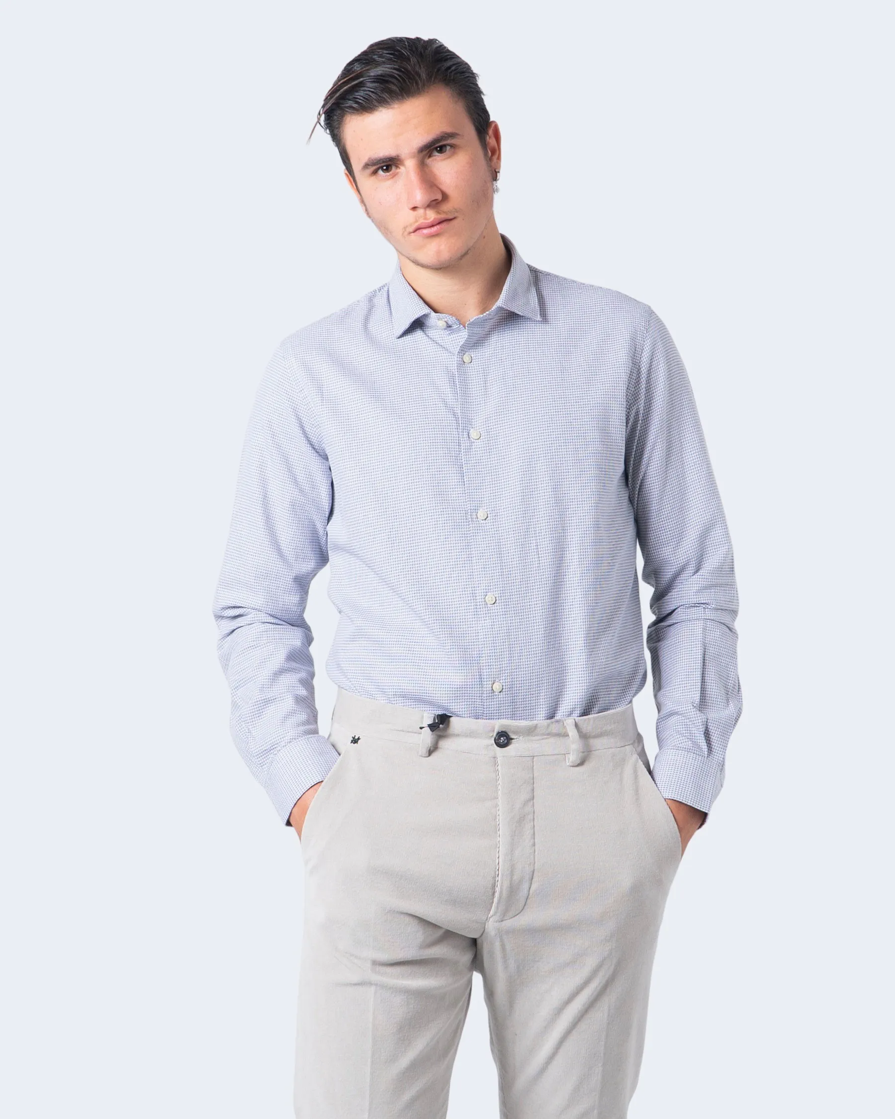 Camicia manica lunga Idra stampa fantasia Bianco