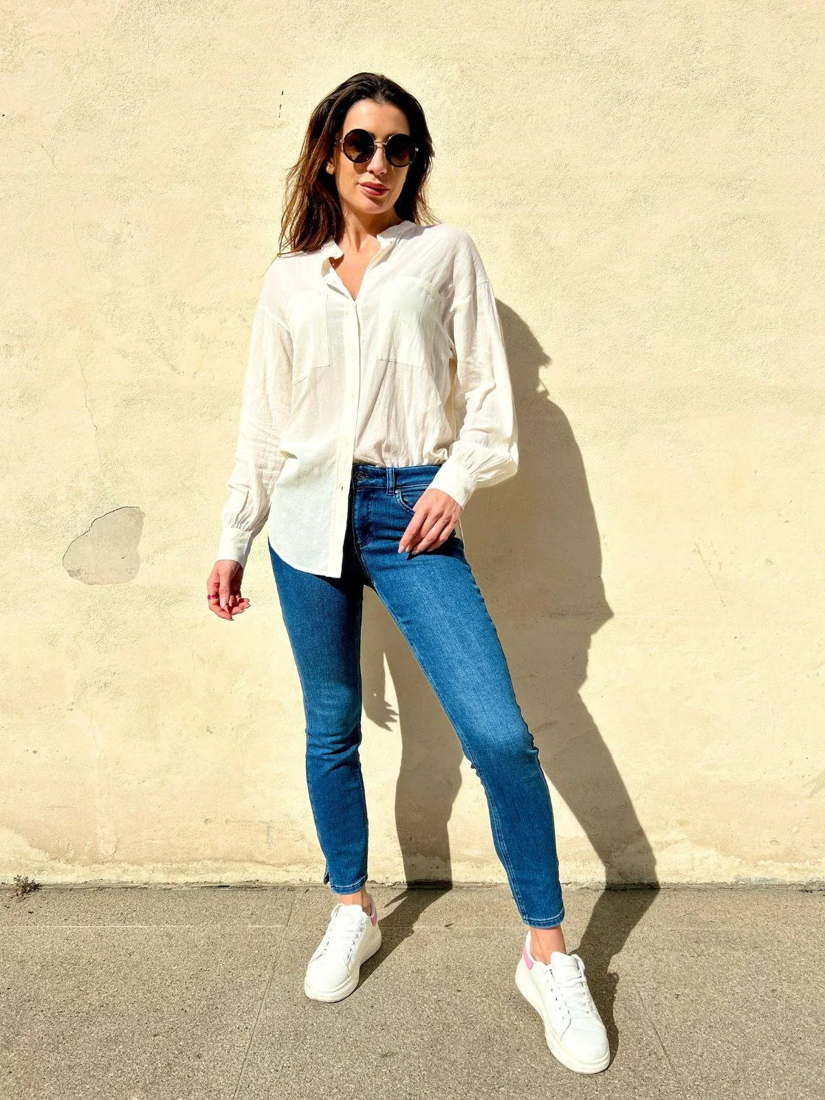 Camicia sportiva in misto cotone e viscosa