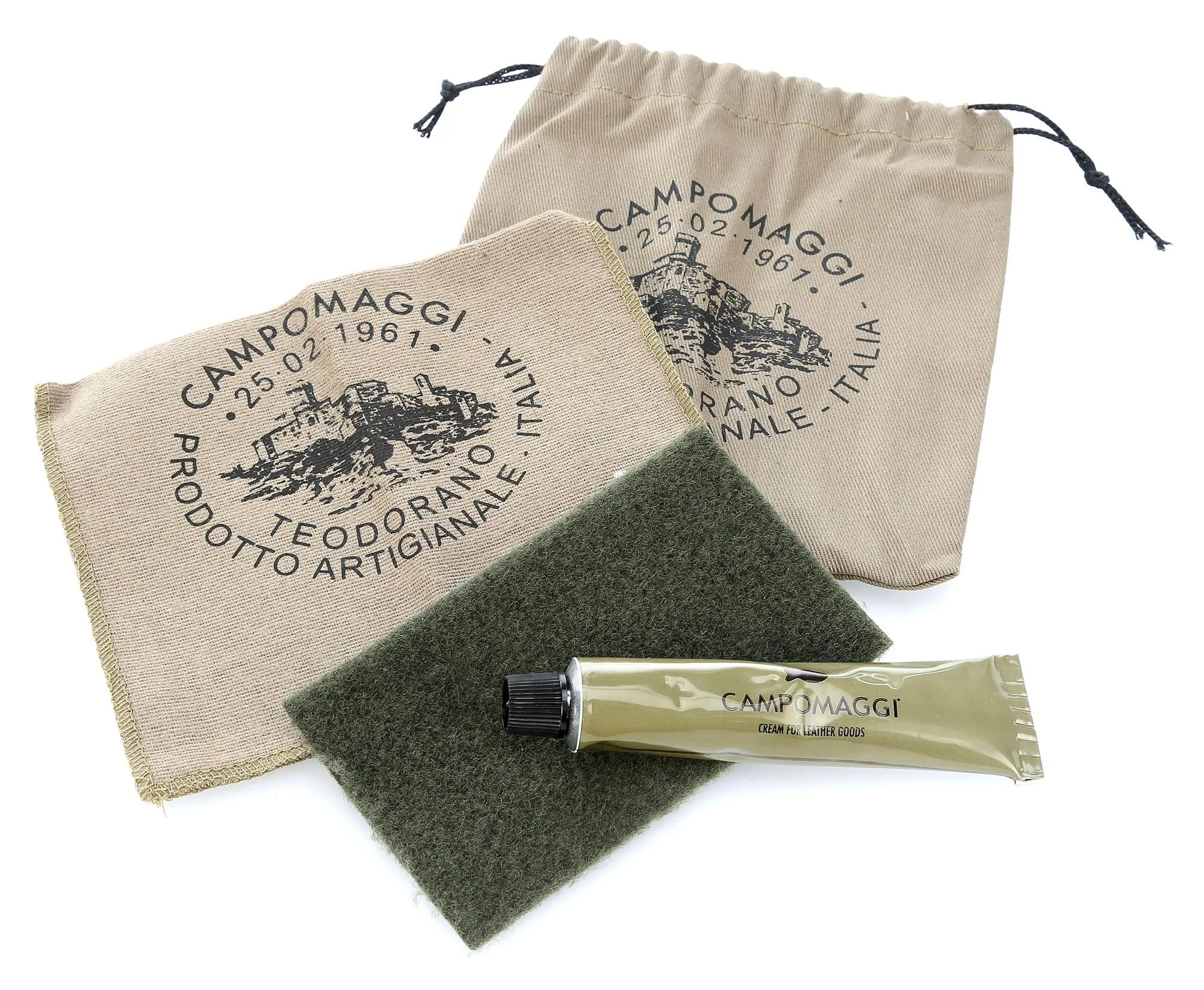  Campomaggi Borsa a spalla pelle di vacchetta grana verde scuro  