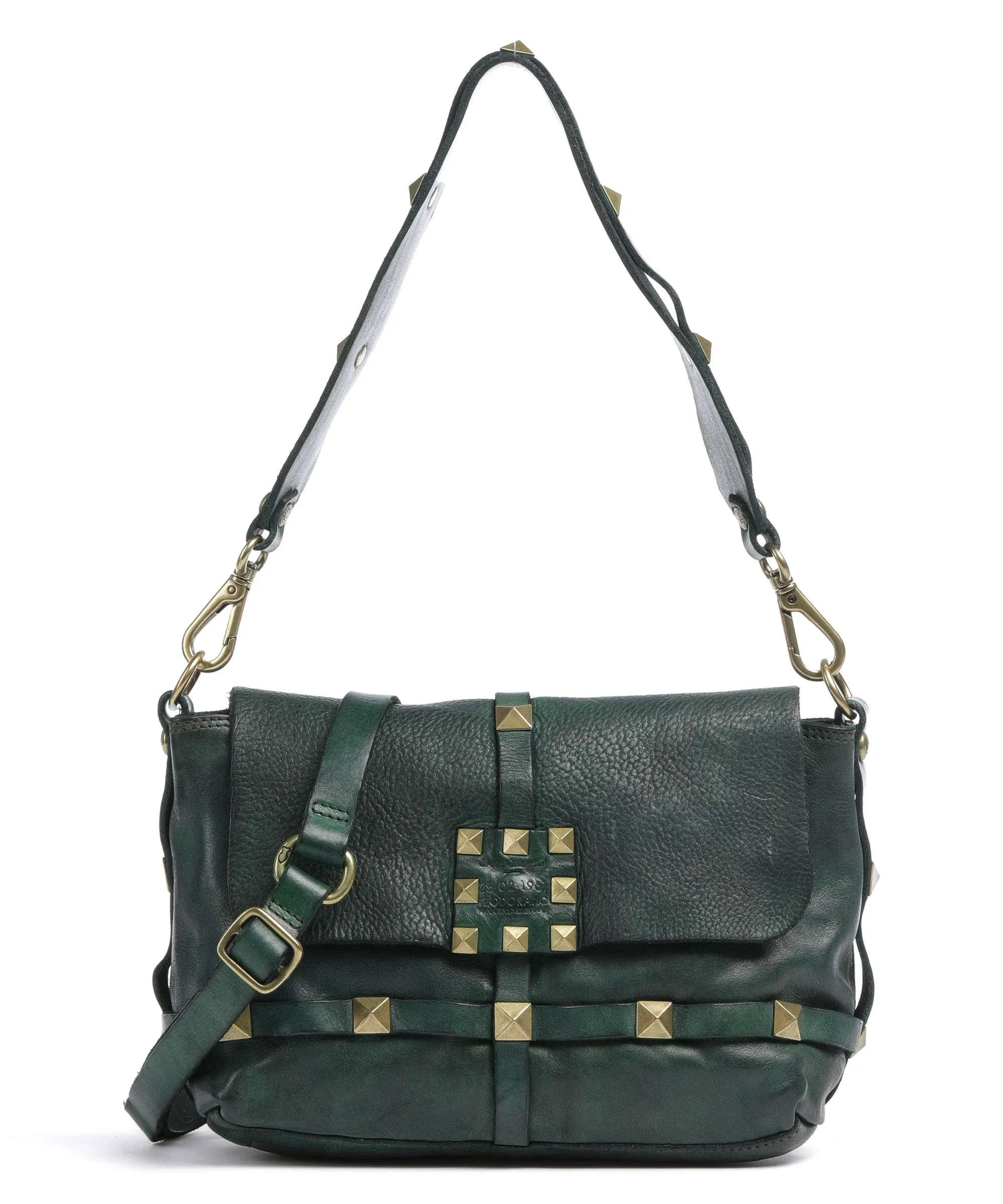  Campomaggi Prestige Borsa a spalla pelle di vacchetta grana verde scuro  