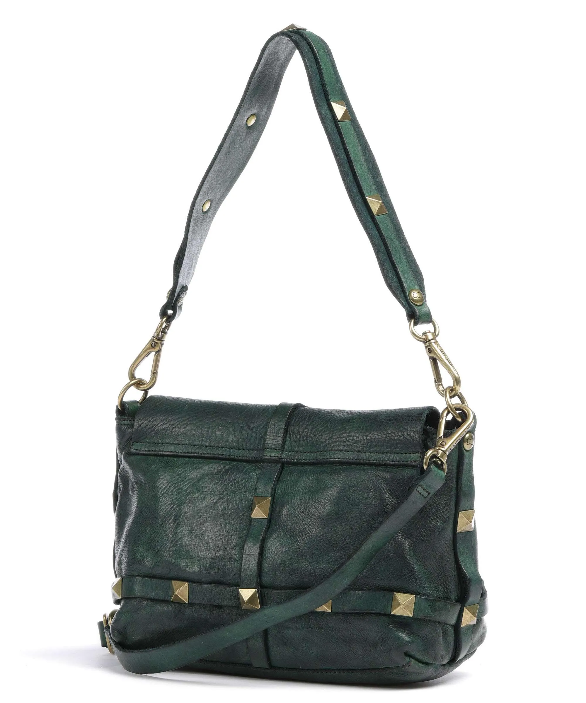  Campomaggi Prestige Borsa a spalla pelle di vacchetta grana verde scuro  