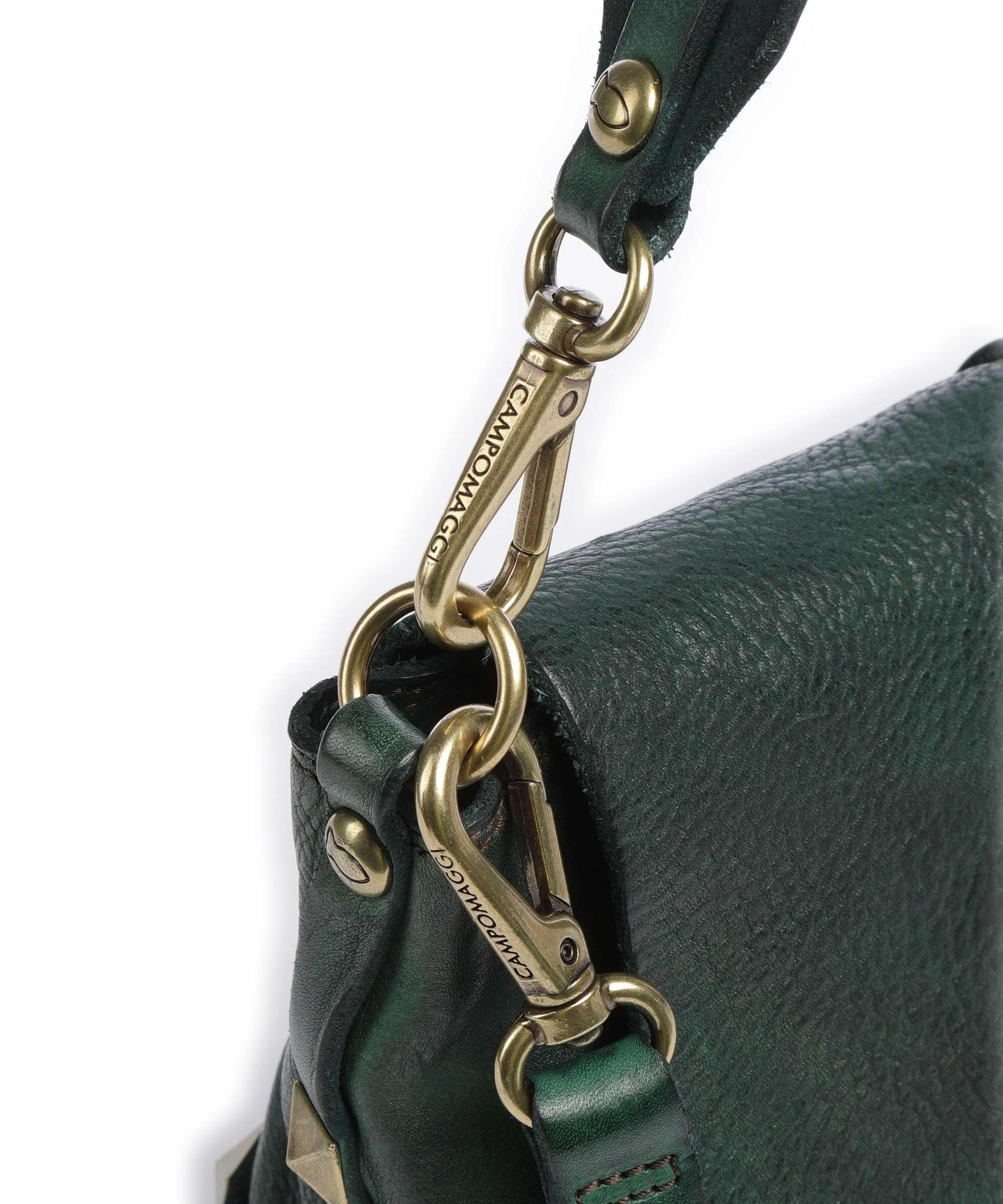  Campomaggi Prestige Borsa a spalla pelle di vacchetta grana verde scuro  