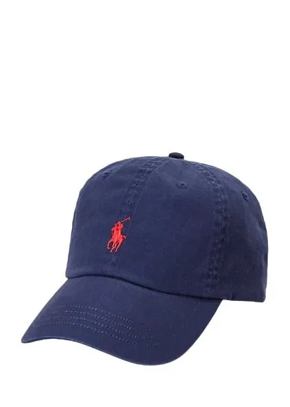 CAPPELLO BLU IN COTONE CON RICAMO LOGO FRONTALE