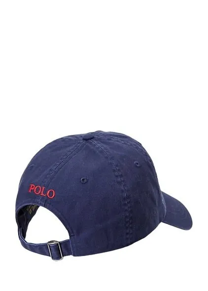 CAPPELLO BLU IN COTONE CON RICAMO LOGO FRONTALE