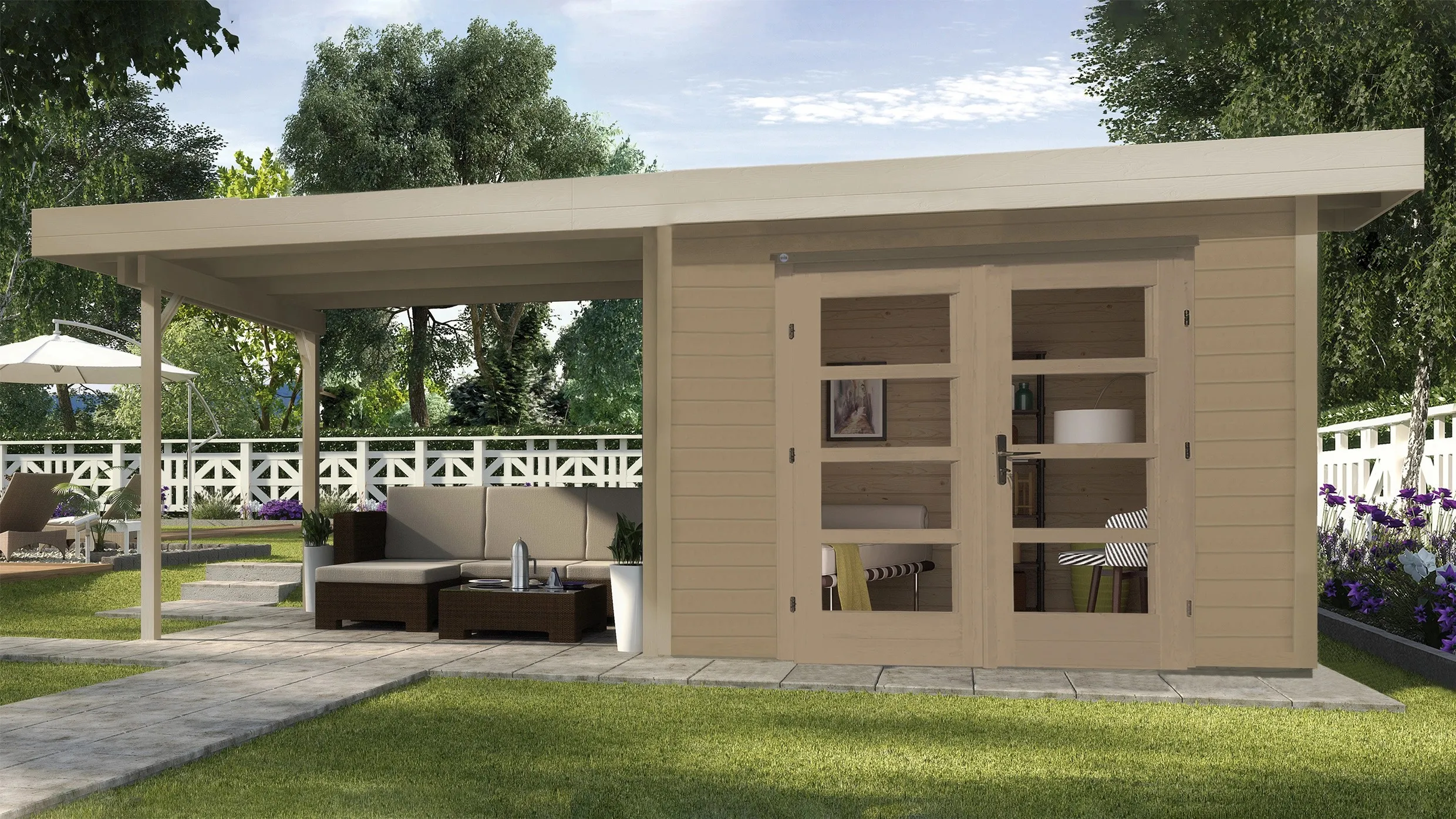 Casetta da giardino in legno Weka 126 B 1 naturale 590x241 cm