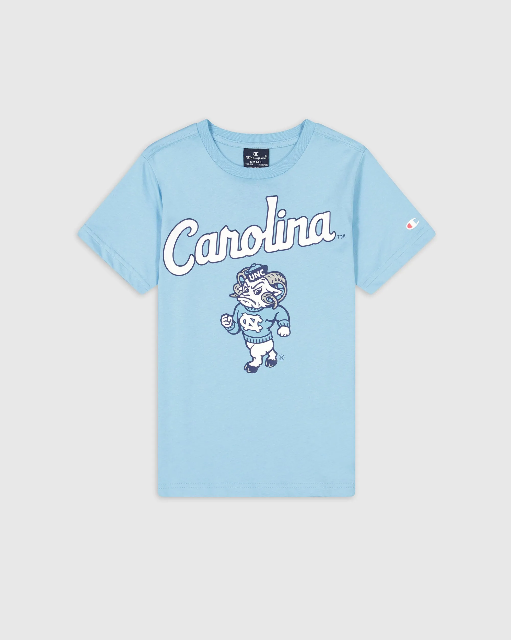 Champion T-shirt In Cotone Con Logo College Blu Bambino