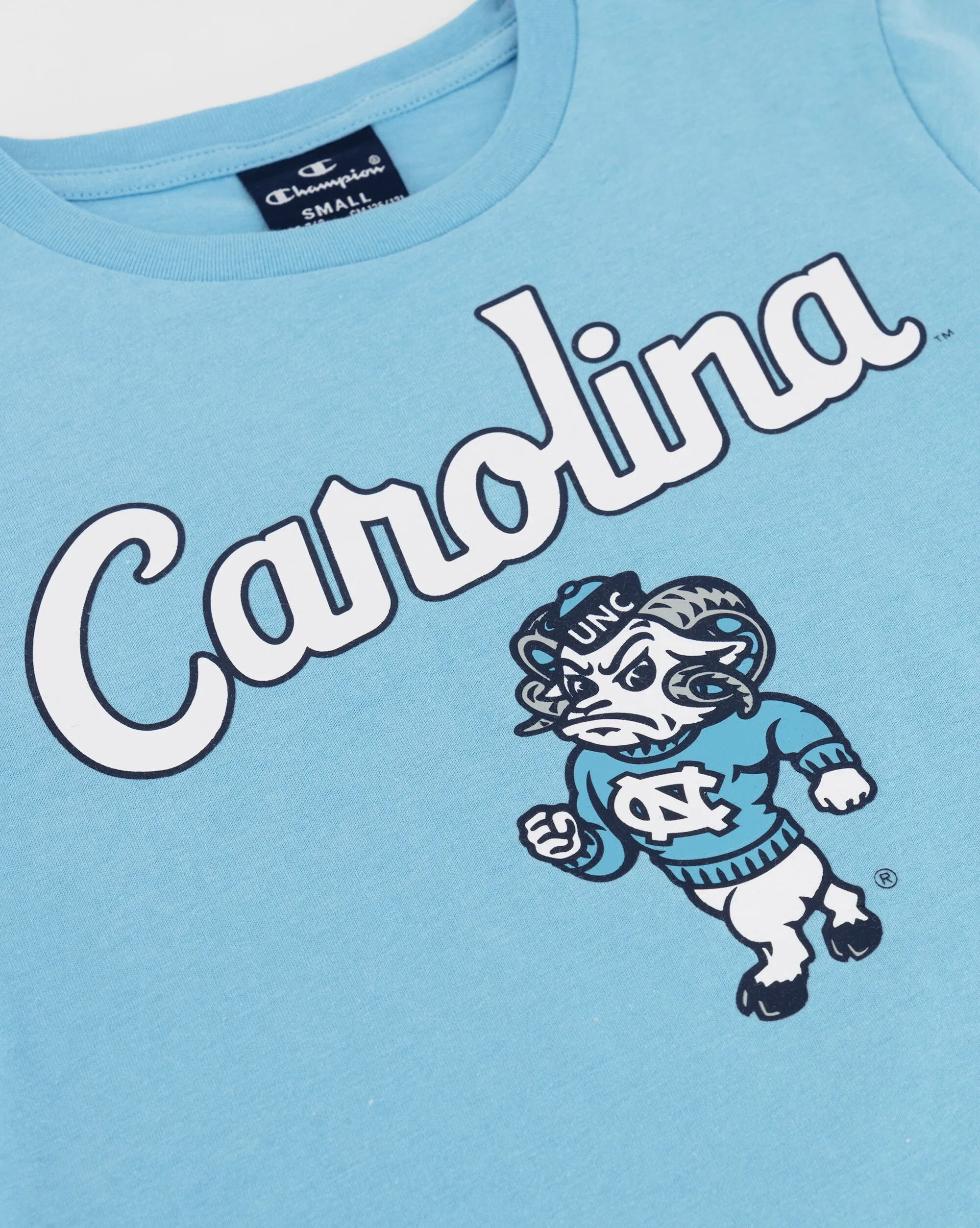 Champion T-shirt In Cotone Con Logo College Blu Bambino