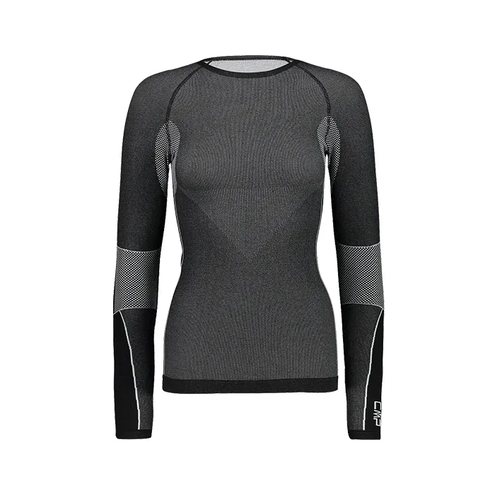 CMP Maglia Termica Base Layer Seamless CMP Nero/Grigio Intimo Termico Donna 3Y96804 U901