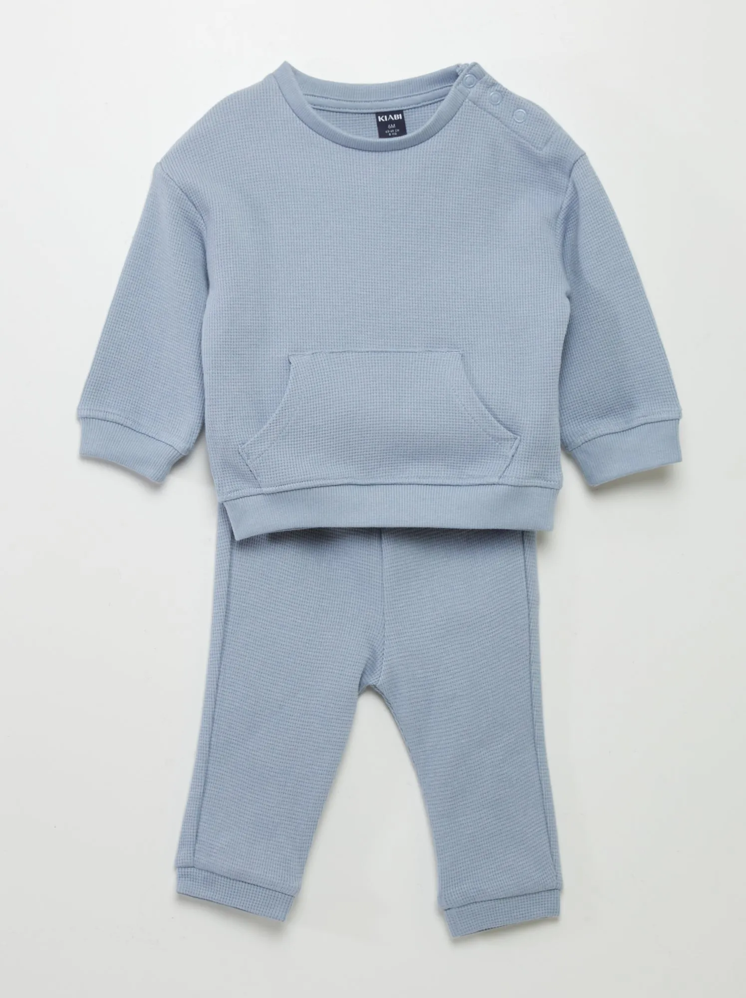 Completo felpa + pantaloni a nido d'ape - 2 pezzi - BLU